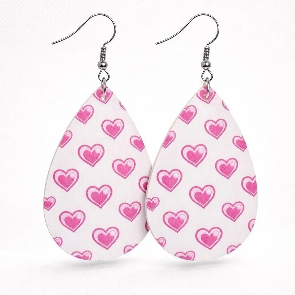 3For$20 Mini Pink Heart Drop Earrings New